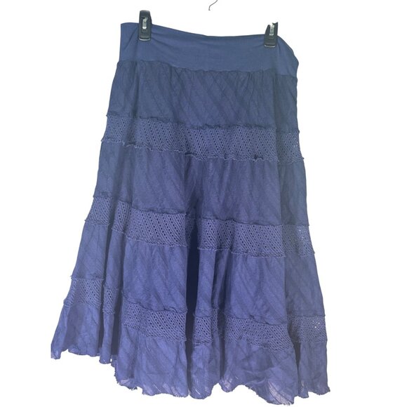 Reba Blue A-Line Skirt - Picture 1 of 6